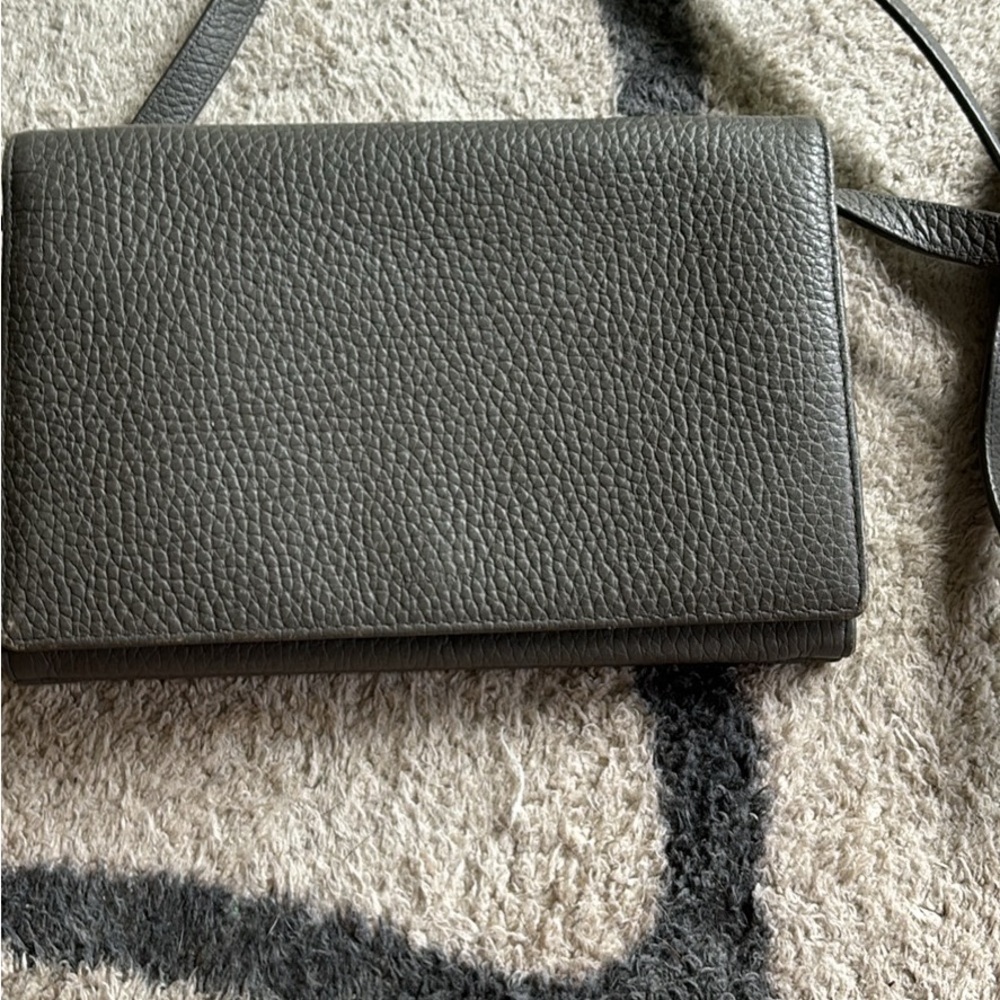 All saints gray crossbody wallet purse